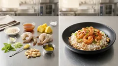 Ρύζι basmati γλυκόξινο με γαρίδες, ανανά και κάσιους — έτοιμο σε 15 λεπτά